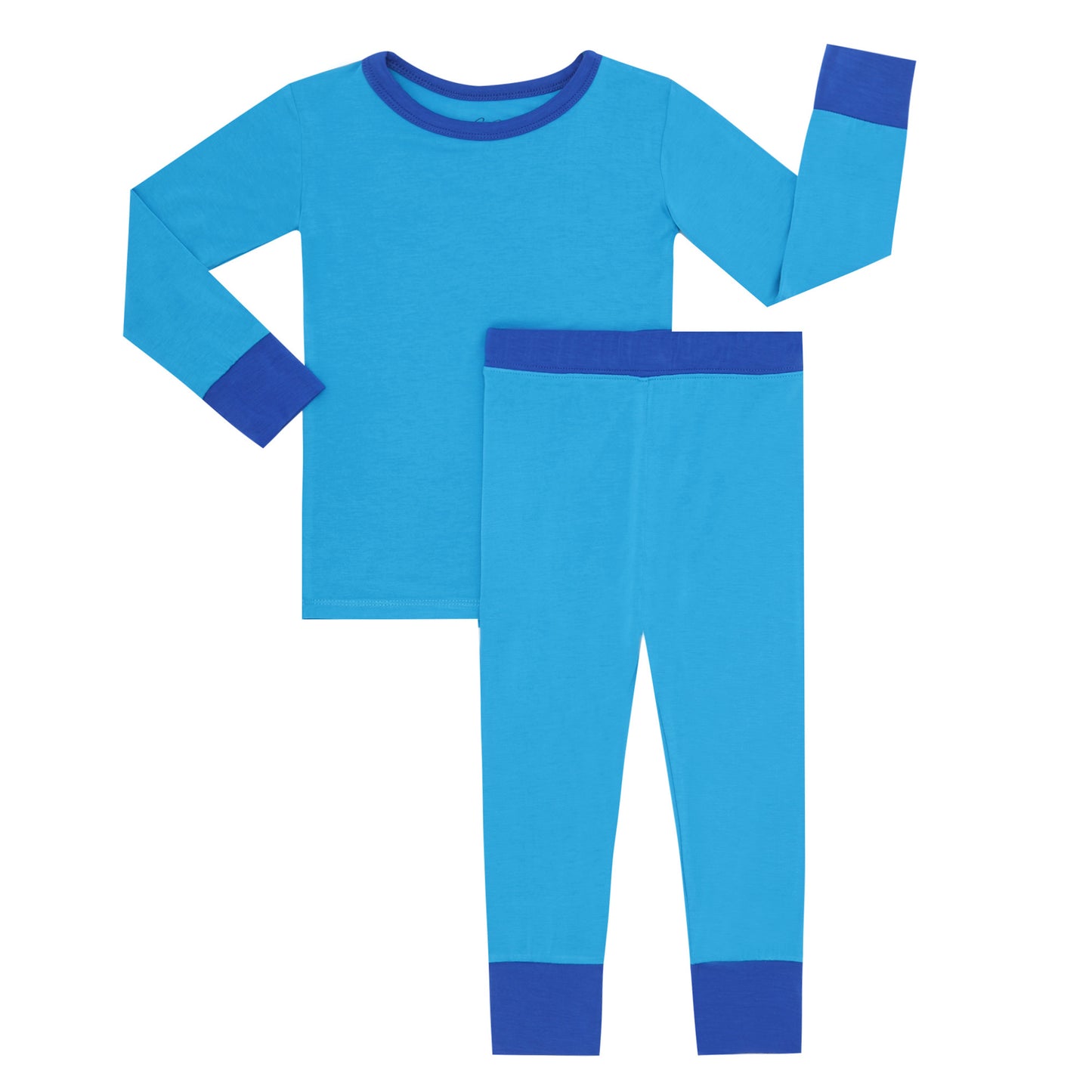 2 Piece PJ Set - Blue Solid