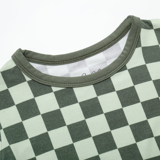 2 Piece PJ Set - Green Checkered