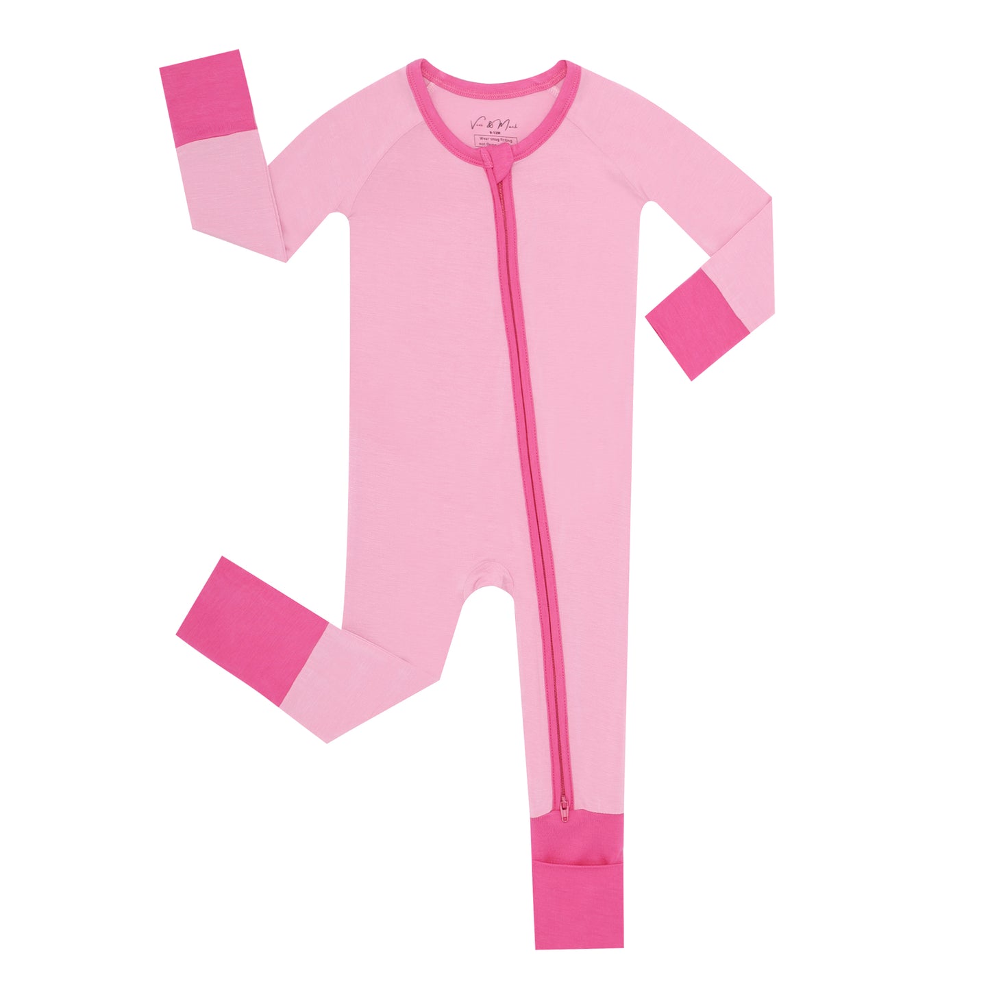 Convertible Baby Romper - Pink Solid