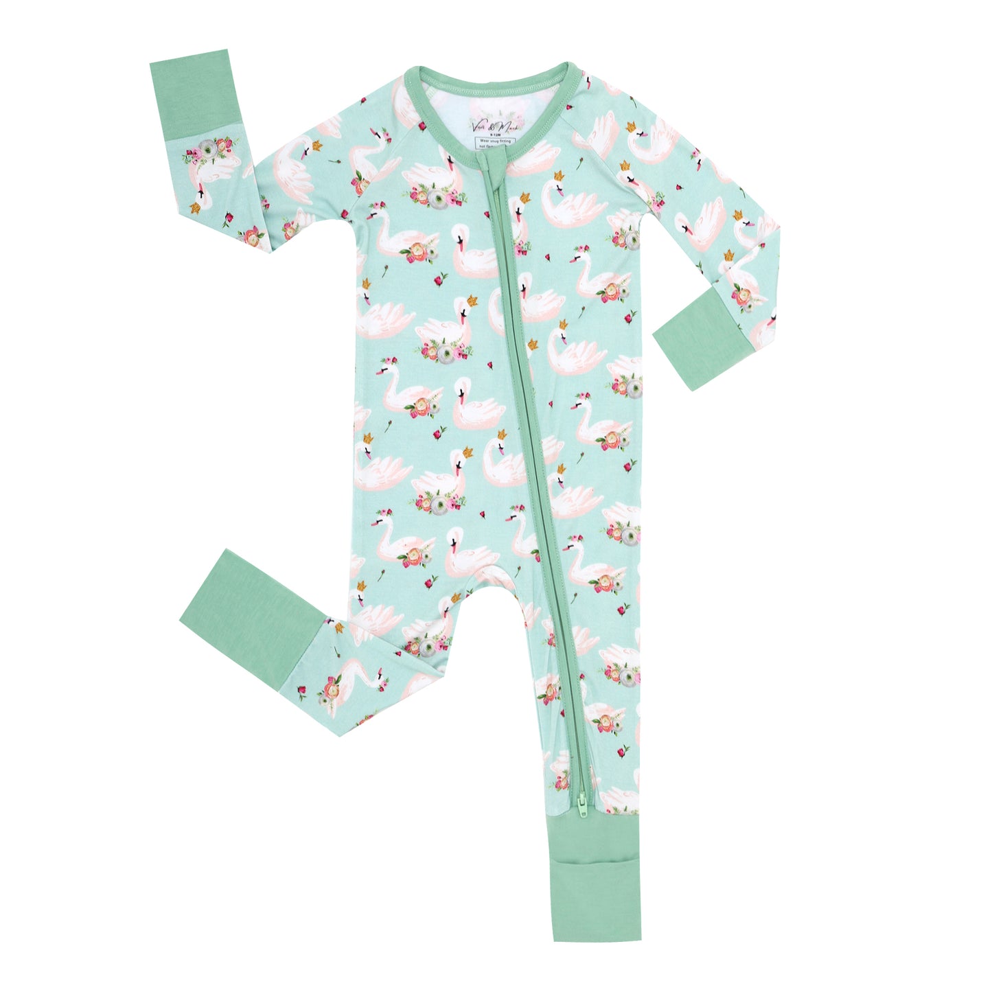 Convertible Baby Romper - Swan