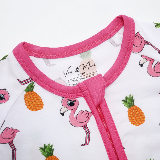 Convertible Baby Romper - Flamingo