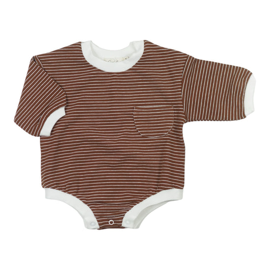 Organic Cotton - Bubble Romper (Brown)