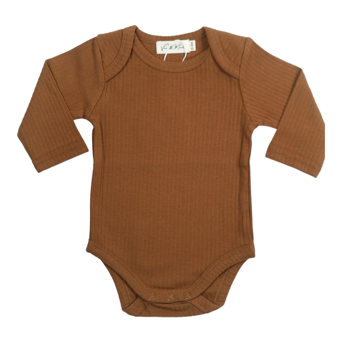 Organic Cotton - Long Sleeve Onesie (Rusty Orange)