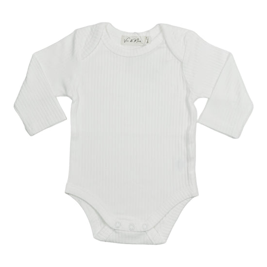 Organic Cotton - Long Sleeve Onesie (White)