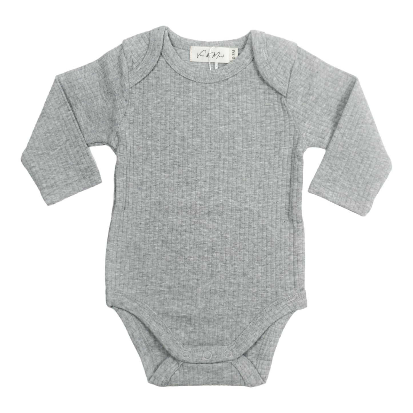 Organic Cotton - Long Sleeve Onesie (Gray)