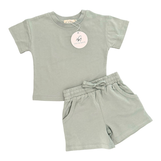 Organic Cotton - Shirt & Shorts - Sage